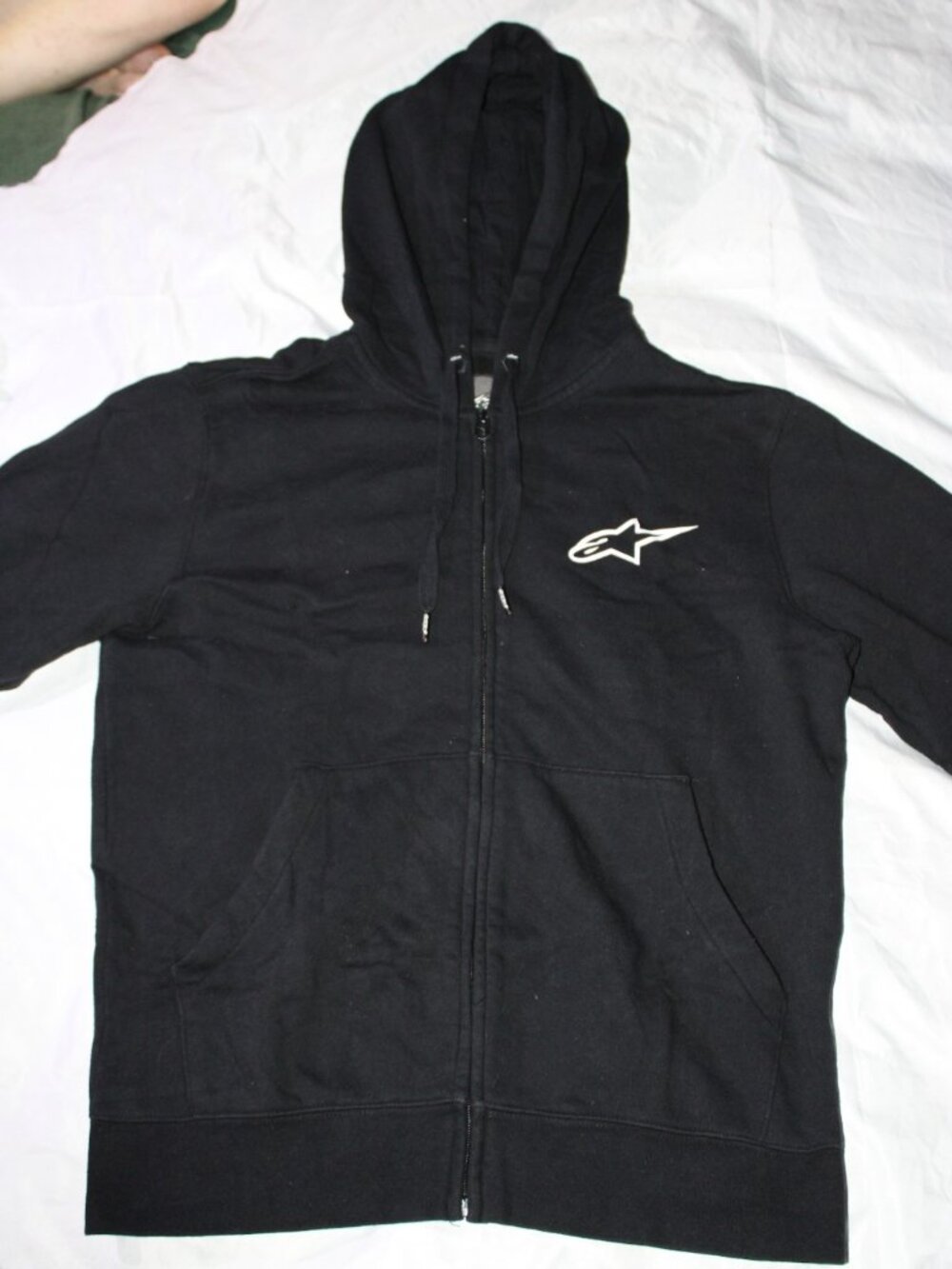 Alpinestars Asymmetrical Small Black Zip Up Hoodie
